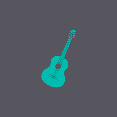 acoustic guitar icon. Flat design style eps 10のイラスト素材