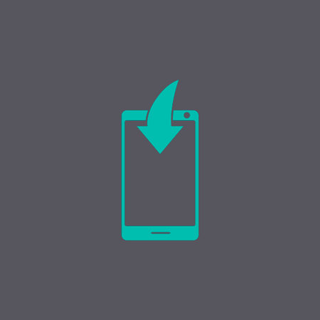 Mobile Phone Download Icon. vector design flatのイラスト素材