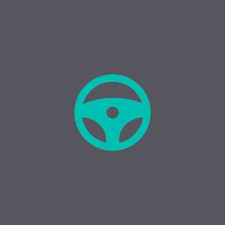 icon steering wheel. Flat design style eps 10のイラスト素材