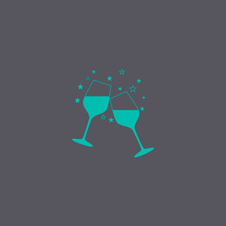 Wine glass icon. Flat design style eps 10のイラスト素材
