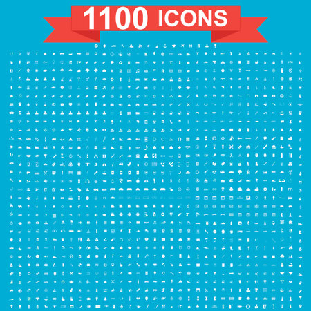 1100 Icon set. Vector concept illustration for design.のイラスト素材