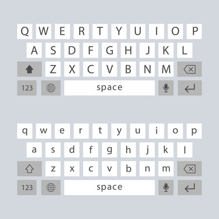 A vector modern keyboard of smartphone, alphabet buttons.のイラスト素材
