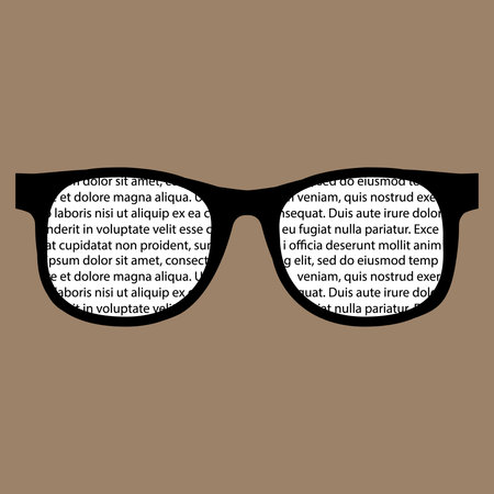 Text in glasses. Flat reading icon. Vector illustration. Education logo. Library pictogramのイラスト素材