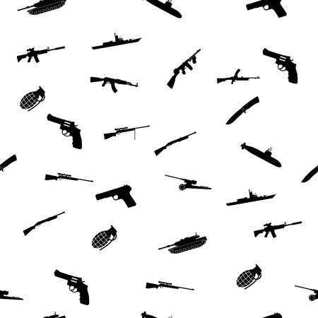 flat seamless pattern weapons in vector formatの写真素材