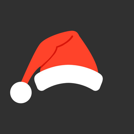 Santa Claus red hat isolated. Santa Christmas hat decoration. vector illustration in flat styleのイラスト素材