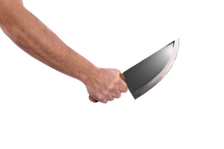 hand with a knife weapon threat
