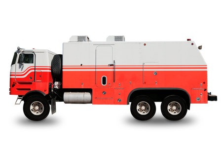 garbage car. is isolated on a white background. old style car. municipal car to maintain cleanliness...