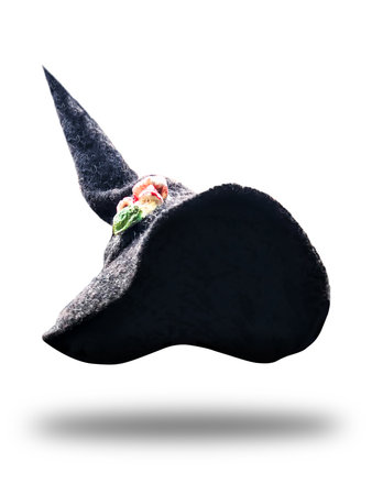 witch hat close up. on a white background. isolated. halloween conceptの写真素材