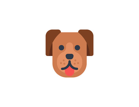 Dog face vector flat emoticon. Isolated Dog face emoji illustration. Dog face iconのイラスト素材