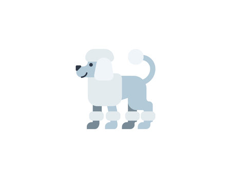 Poodle vector flat emoticon. Isolated Poodle emoji illustration. Poodle iconのイラスト素材
