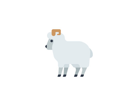 Sheep Ram vector flat emoticon. Isolated Ram emoji illustration. Ram iconのイラスト素材