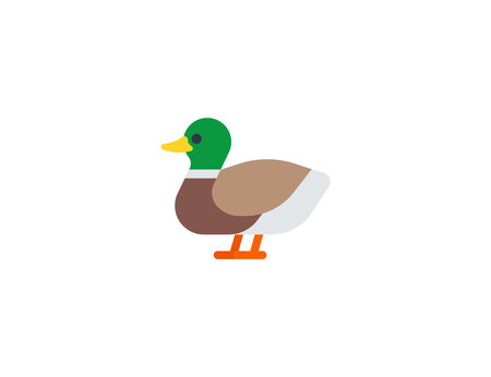 Duck vector flat emoticon. Isolated Duck emoji illustration. Duck iconのイラスト素材