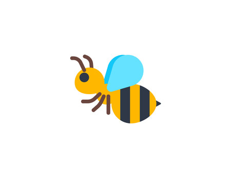 Honeybee vector flat emoticon. Isolated Honeybee emoji illustration. Honeybee icoのイラスト素材