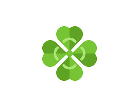 Lucky Clover vector flat emoticon. Isolated Four Leaf Clover emoji illustration. Clover iconのイラスト素材