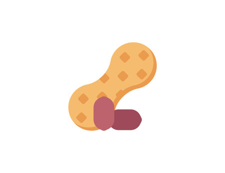 Peanuts vector flat emoticon. Isolated Peanuts emoji illustration. Peanut iconのイラスト素材
