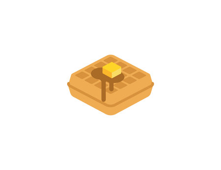 Waffle vector flat emoticon. Isolated Waffle emoji illustration. Waffle iconのイラスト素材
