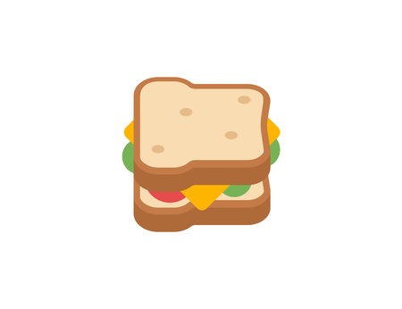 Sandwich vector flat emoticon. Isolated Sandwich emoji illustration. Sandwich iconのイラスト素材