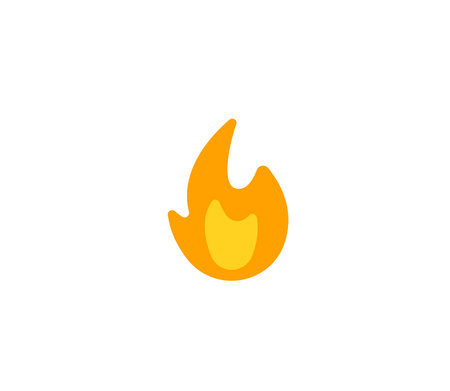 Fire vector isolated icon. Fire emoji illustration. Flame vector isolated emoticonのイラスト素材