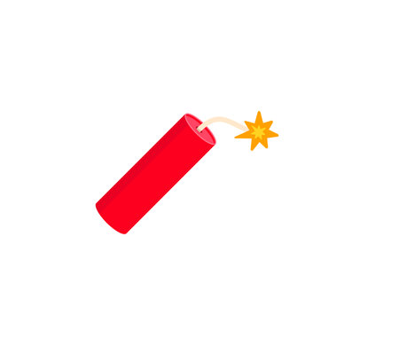 Firecracker vector isolated icon. Emoji illustration. Dynamite vector emoticon