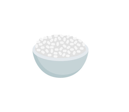 Rice bowl vector isolated icon. Emoji illustration. Rice bowl vector emoticonのイラスト素材