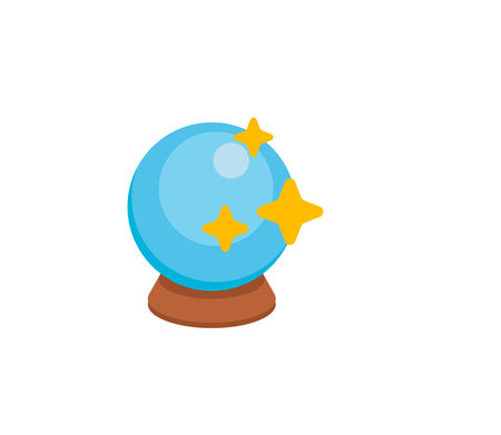 Crystal Ball vector isolated icon. Emoji illustration. Fortune Teller vector emoticonのイラスト素材
