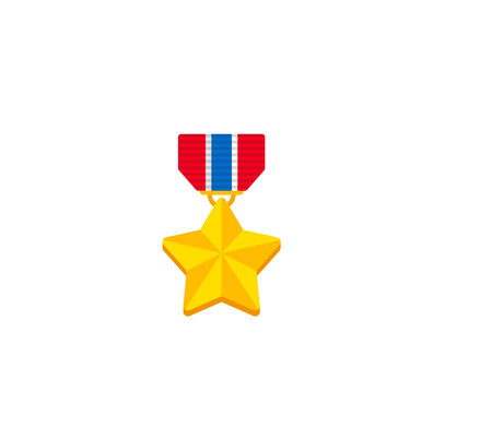 Military medal vector isolated icon. Emoji illustration. Medal of Honor vector emoticonのイラスト素材