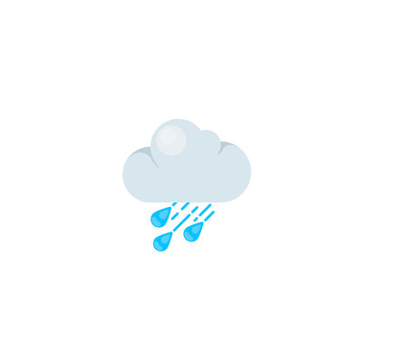 Rain cloud vector isolated icon. Emoji illustration. Cloud with rain drops vector emoticonのイラスト素材