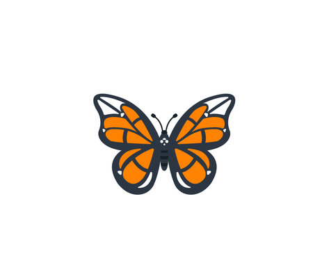 Butterfly vector isolated icon. Emoji illustration. Butterfly vector emoticonのイラスト素材