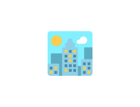 Cityscape vector flat emoticon. Isolated Cityscape illustration. Cityscape iconのイラスト素材