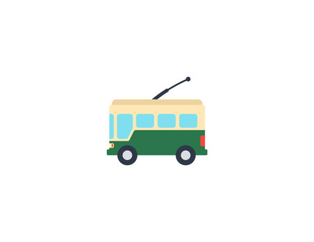 Trolleybus vector flat emoticon. Isolated Electric Bus illustration. Trolley Bus iconのイラスト素材