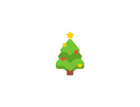 Christmas Tree vector flat emoticon. Isolated Xmas Tree illustration. Christmas Tree iconのイラスト素材