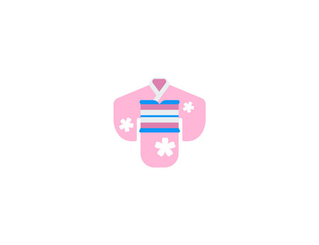 Kimono vector flat emoticon. Isolated Japanese Dress illustration. Dressing Gown iconのイラスト素材