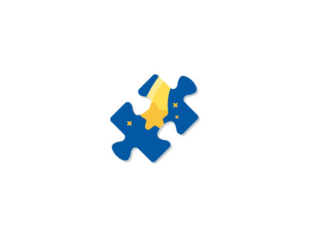 Puzzle Piece vector flat emoticon. Isolated Puzzle illustration. Puzzle iconのイラスト素材