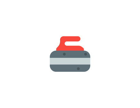 Curling stone vector flat emoticon. Isolated Curling stone illustration. Curling stone icon