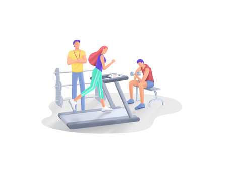 Fitness series sport girl, Gym time, joggingの写真素材
