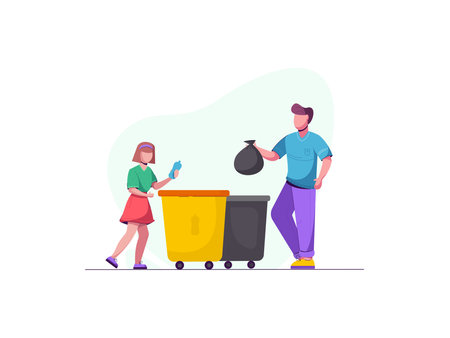 Waste recycling. sorting garbage process. environmental issuesの写真素材