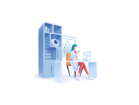 Healthcare series: Ophthalmologist. Ophthalmologist specialist at workの写真素材