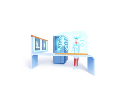 Healthcare series: Radiographer. Radiographer specialist at workの写真素材