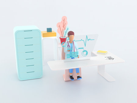 Healthcare series: Cardiologist specialist at work. 3d renderの写真素材