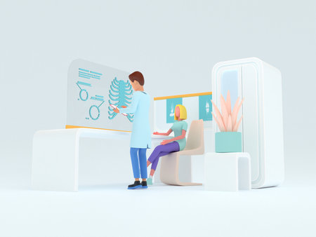 Healthcare series: Radiographer specialist at work. 3d render.の写真素材