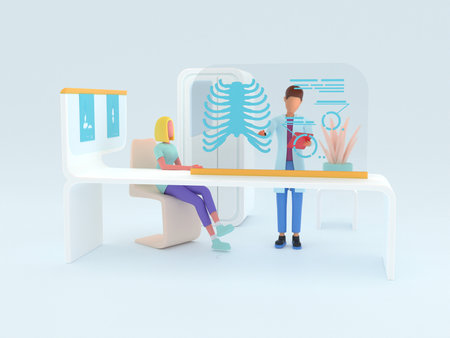 Healthcare series: Radiographer specialist at work. 3d render.の写真素材