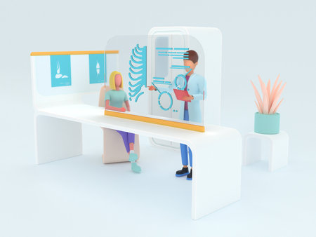 Healthcare series: Radiographer specialist at work. 3d render.の写真素材