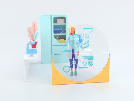 Healthcare series: Neurologist. Hearts diagnostic 3d renderの写真素材