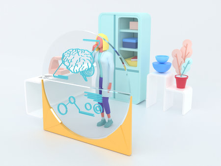Healthcare series: Neurologist. Hearts diagnostic 3d renderの写真素材