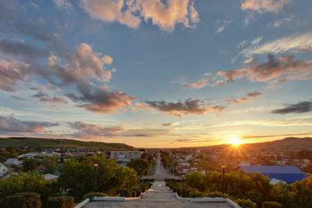 Beautiful Orenburg sunsetの写真素材