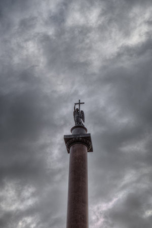 The Alexander Column, Dvortsovaya Square, St. Petersburgの写真素材