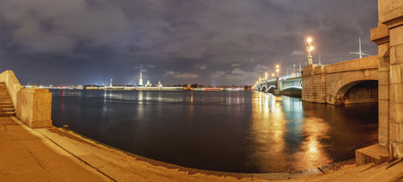 City landscape with the Neva River, St. Petersburgの写真素材