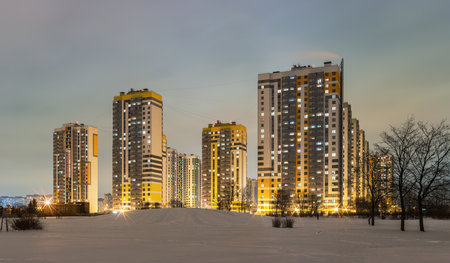 New microdistrict Frunzensky district of St. Petersburgの写真素材