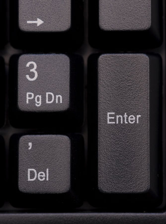Computer Keyboard Detail  Close up button  -  Black