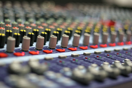 A mixing panel at a live concert